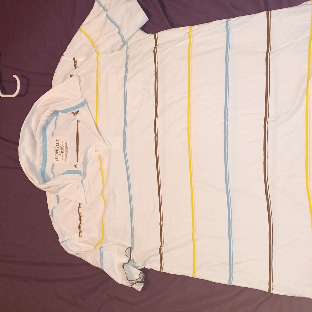 Aeropostale men's XL stripe and collar tee